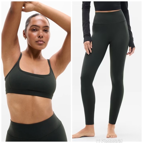 Athleta Pants - Athleta Transcend High Rise 7/8 Legging + Square Neck Bra in Elm New with Tags!